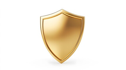 Wall Mural - shield depicting protection. shield 3d icon. protection, defense and security concept symbol: golden