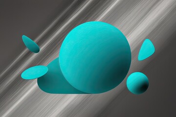 Vibrant Turquoise Gradient with Abstract Shapes on an Energetic Grey Background