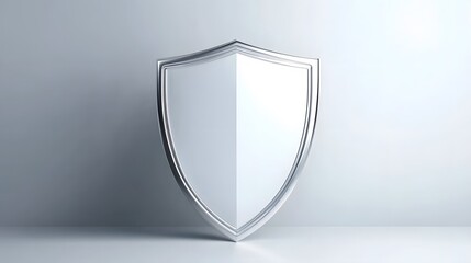 Wall Mural - cyber security safety shield in minimalistic style. 3d vector illustration. white background