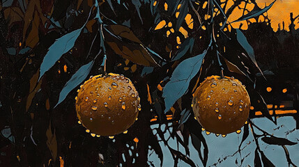  Orange tree painting