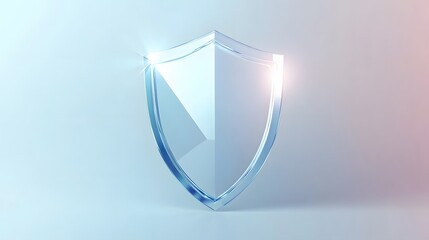 Wall Mural - cyber security safety shield in minimalistic style. 3d vector illustration. white background