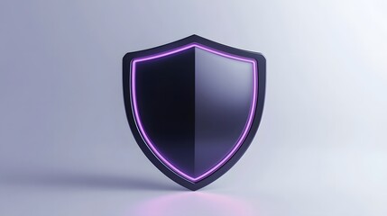 Wall Mural - cyber security safety shield in minimalistic style. 3d vector illustration. white background