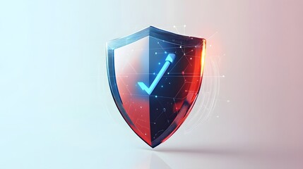 Wall Mural - cyber security safety shield in minimalistic style. 3d vector illustration. white background