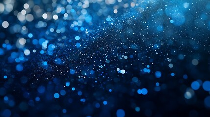 Poster - Abstract Blue Bokeh Background with Glittering Lights