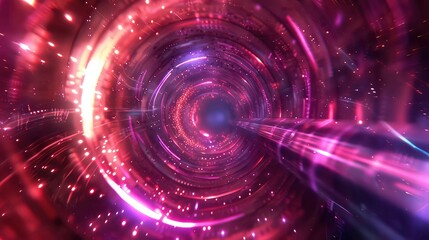 Wall Mural - a futuristic tunnel with glowing lights and a sense of speed.