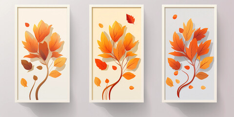 Wall Mural - Autumn backgrounds with leaves