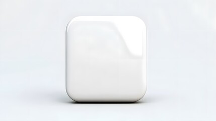 Wall Mural - blank mobile application icon, button - solid square with round corners. 3d rendering, white backgro