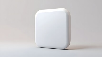 Wall Mural - blank mobile application icon, button - solid square with round corners. 3d rendering, white backgro