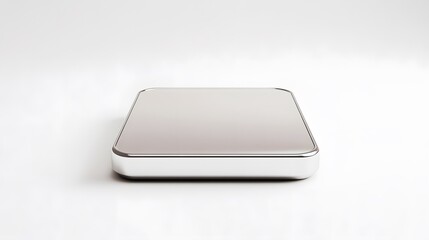 Blank Mobile application icon, button - silver square with round corners. 3d rendering, white background