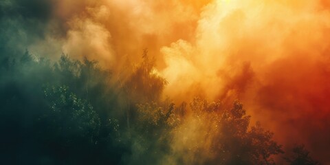 Canvas Print - Smoke is abundant from the forest fires