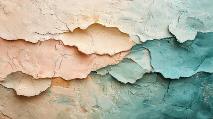 Wall Mural -   Close-up image of a wall with peeling paint