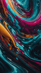 Wall Mural - Abstract fluid forms with dynamic motion