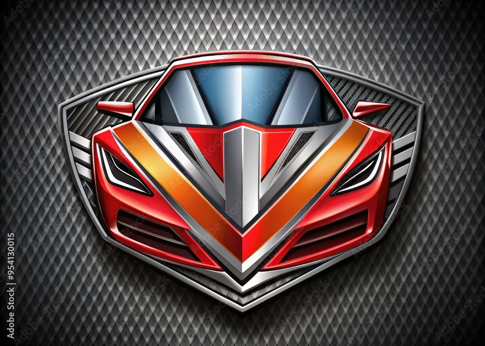 High-performance sports car emblem featuring a stylized, symmetrical ...