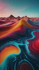 Wall Mural - Fluid color transitions with soft gradients