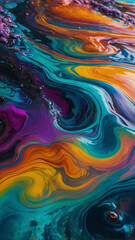 Sticker - Iridescent oil spill with swirling colors