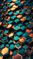 Metallic hexagon pattern with a futuristic feel