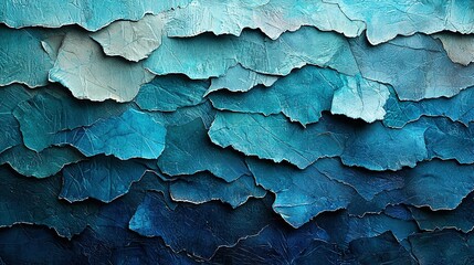 Wall Mural -   A zoomed-in image of an artwork resembling a blue-green painting