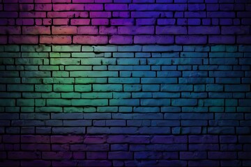 Colorful neon-like purple and blue abstract background illustration wallpaper, brick wall backdrop 3d render graphical design