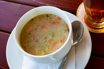 Sticker - Plate with semolina and egg soup