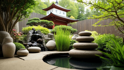 Poster - Tranquil Zen garden background