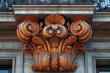 Canvas Print - A close-up of a unique architectural detail on a historical building, showcasing the craftsmanship and historical significance of design elements.