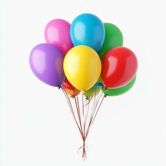 A bunch of colorful balloons are tied together