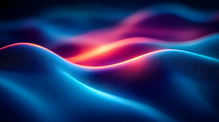 Wall Mural - Abstract blue and red glowing wave background.