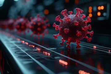 A graph showing a sharp increase in infection rates over time, illustrating the progression of a pandemic and the importance of monitoring outbreaks.