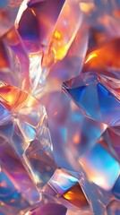 Poster - Abstract crystal background with vibrant and colorful light reflections. Perfect for designs needing a dazzling and energetic visual effect.