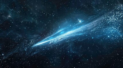Wall Mural - abstract night sky with a comet or streak of light.