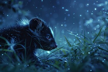 Wall Mural - Skunk in the Night