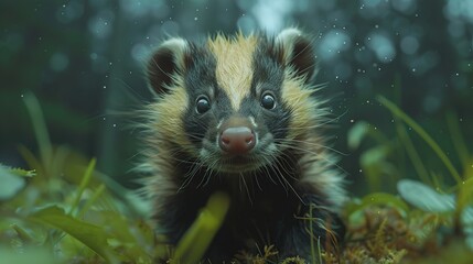 Sticker - A Curious Look from a Baby Binturong