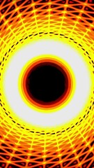 Wall Mural - tunnel with cyber grid and moving black hole. motion. abstract model of black hole with cyber grid. 
