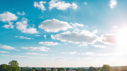 White clouds and blue sky, perfect for summer and nature designs.