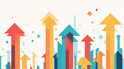 Wall Mural - a colorful image of many arrows pointing in different directions. the arrows are of various sizes an