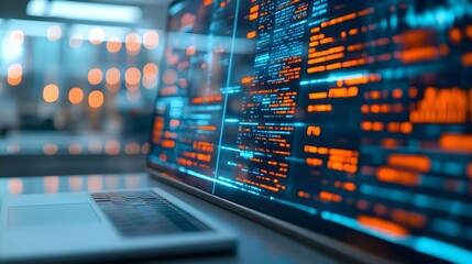 laptop screen code cyber security digital technology