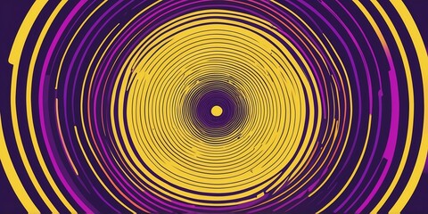 Wall Mural - abstract vector concentric circles with yellow to purple gradient background