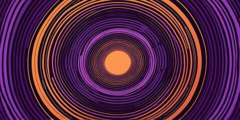 Wall Mural - abstract vector concentric circles with purple to orange gradient background