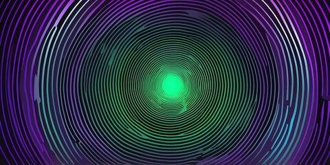 Wall Mural - abstract vector concentric circles with purple to green gradient background