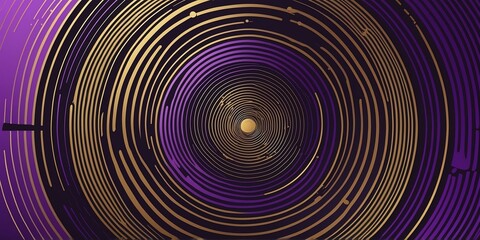 Wall Mural - abstract vector concentric circles with purple to gold gradient background