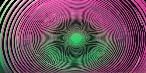 Wall Mural - abstract vector concentric circles with pink to green gradient background