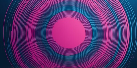 Wall Mural - abstract vector concentric circles with pink to blue gradient background