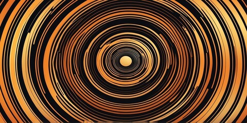 Wall Mural - abstract vector concentric circles with orange to gold gradient background