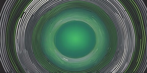 Wall Mural - abstract vector concentric circles with grey to green gradient background