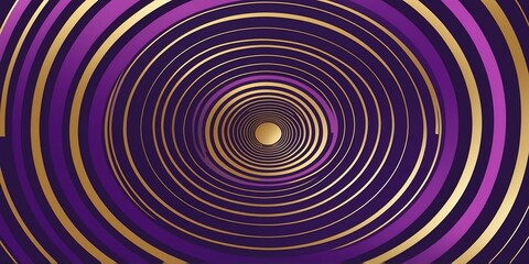 Wall Mural - abstract vector concentric circles with gold to purple gradient background