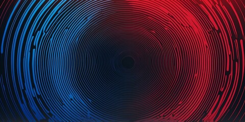 Wall Mural - abstract vector concentric circles with blue to red gradient background