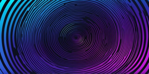 Wall Mural - abstract vector concentric circles with blue to purple gradient background