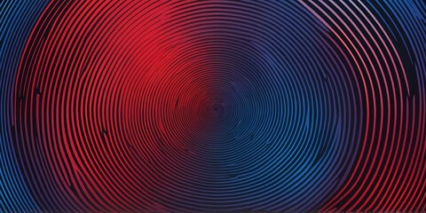Wall Mural - abstract vector concentric circles with blue to red gradient background