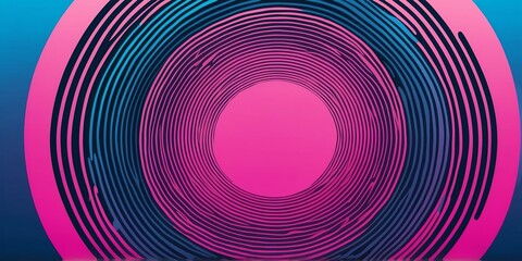Wall Mural - abstract vector concentric circles with blue to pink gradient background