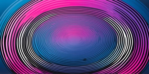 Wall Mural - abstract vector concentric circles with blue to pink gradient background